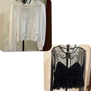 TWO FOR ONE White Bebe Blouse/ Black EXPRESS Blouse